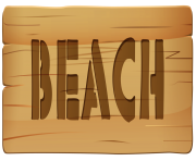 Wooden Sign Beach PNG Clip Art