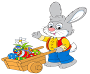 Easter Bunny with Egg Cart PNG Picture