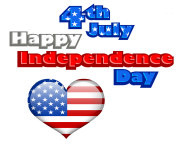 Happy Independance Day with Flag Heart PNG Clipart