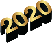 2020 Gold Black PNG Clip Art Image