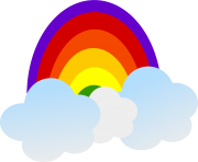 rainbow with clouds clip art