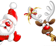 cute santa and reindeer